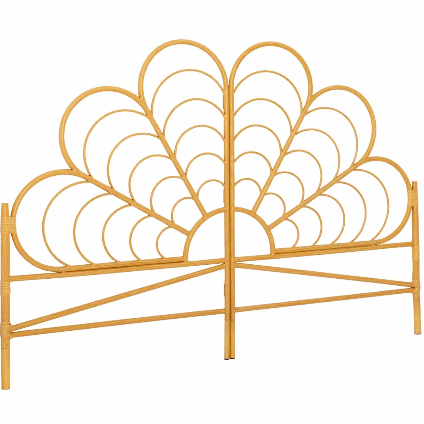 Tête de lit effet rotin 160 cm en forme de fleur