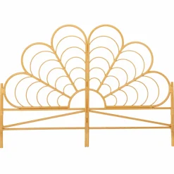 Tête de lit effet rotin 160 cm en forme de fleur