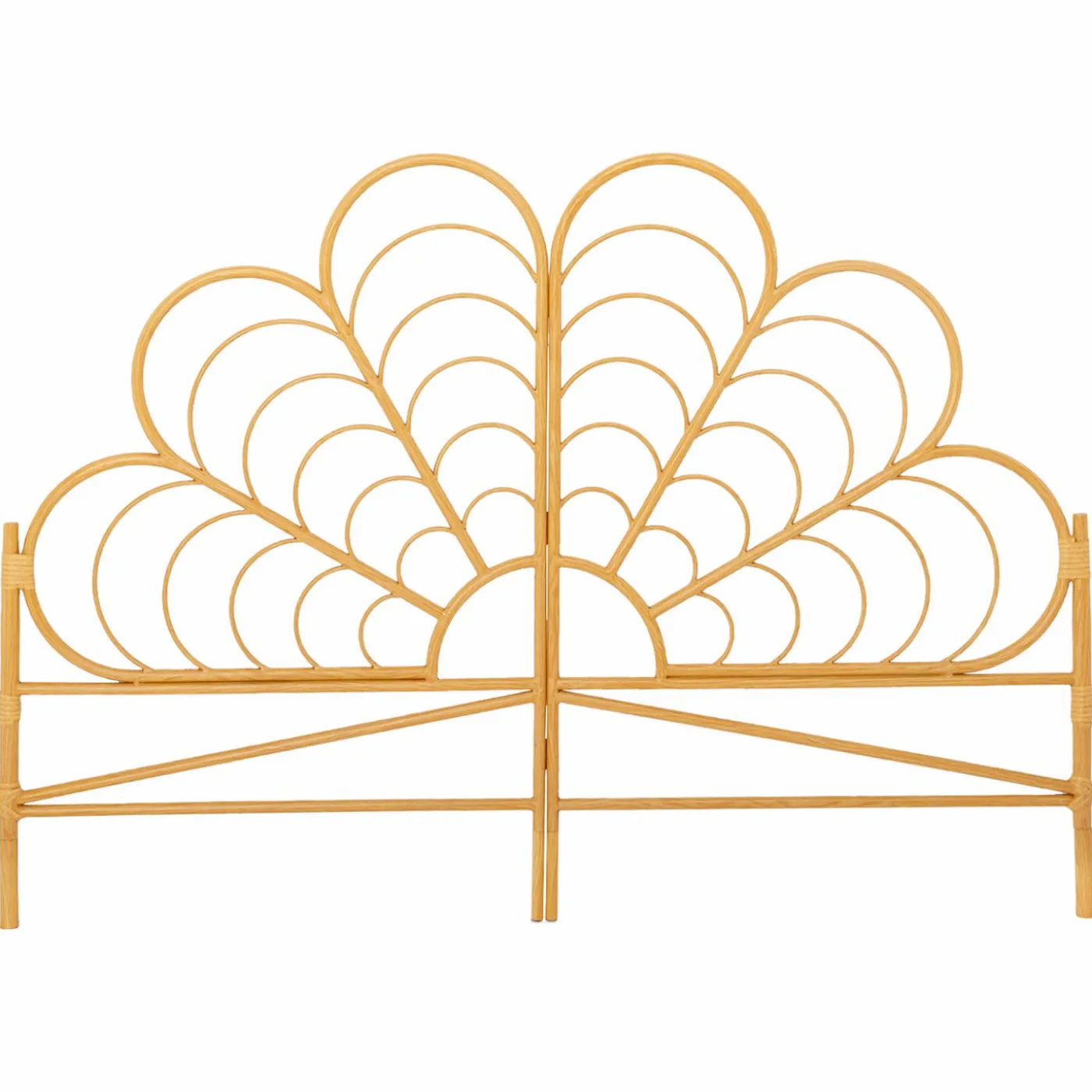 Tête de lit effet rotin 160 cm en forme de fleur