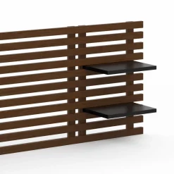 Tête de lit en lattes de bois vieilli 240 cm style moderne