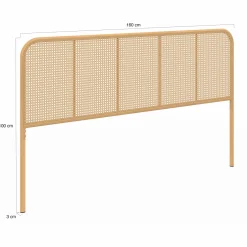 Tête de lit façon cannage 160 cm sur pied