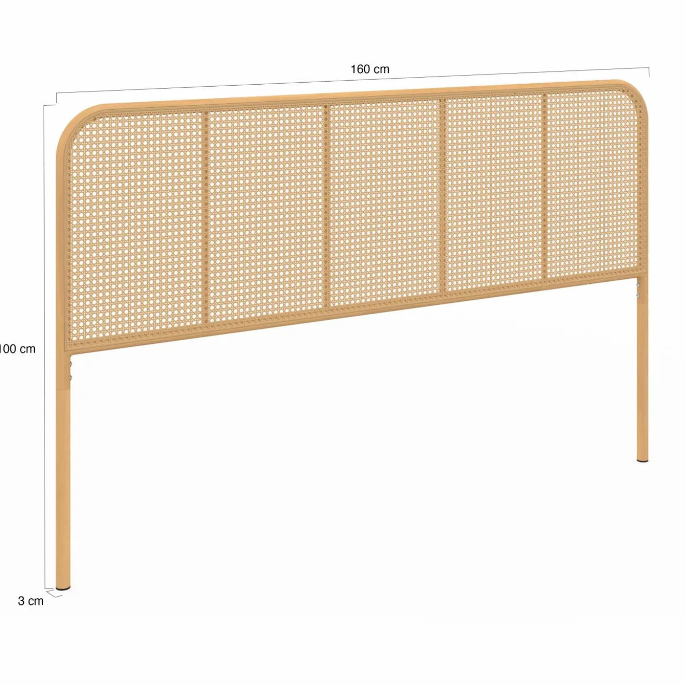 Tête de lit façon cannage 160 cm sur pied