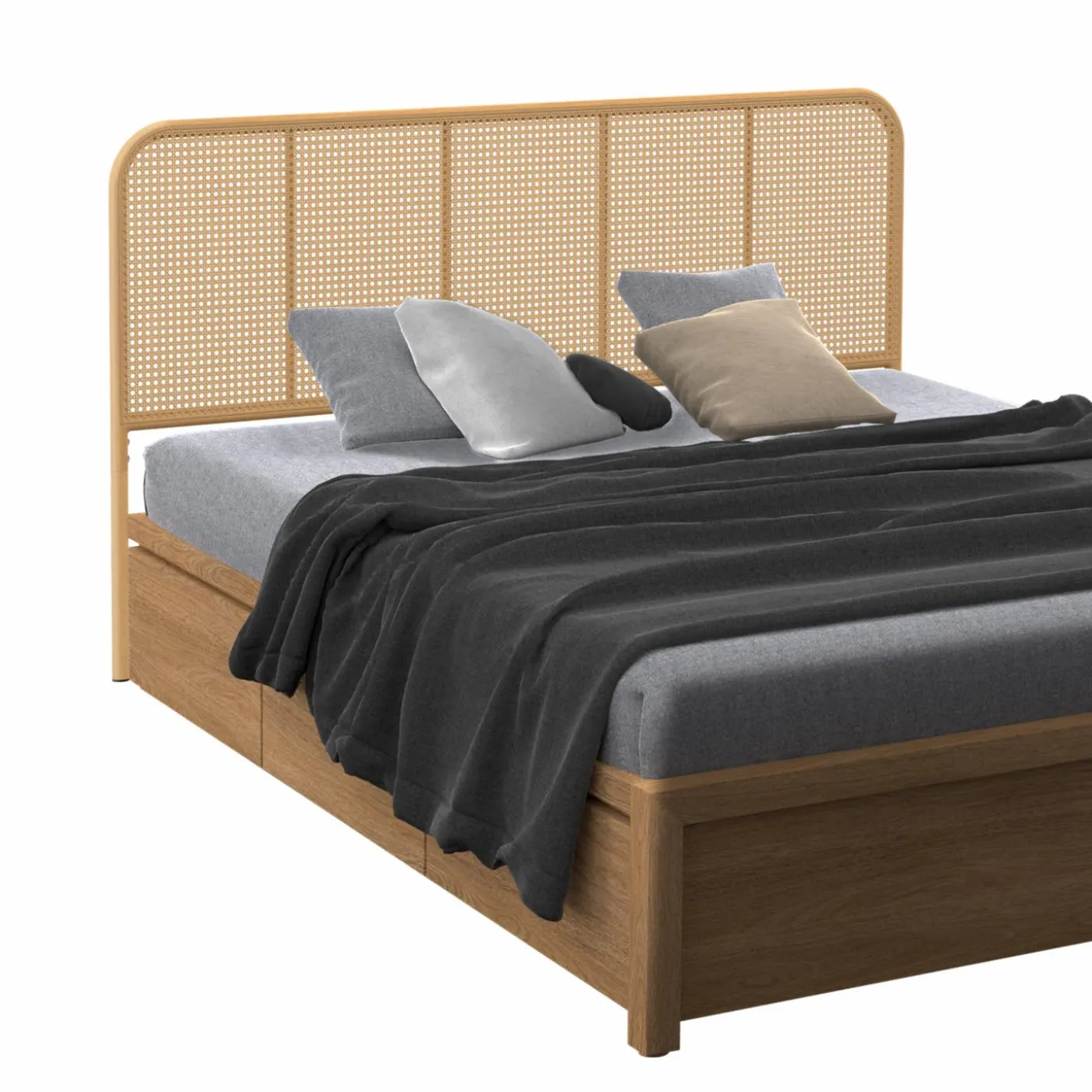 Tête de lit façon cannage 160 cm sur pied