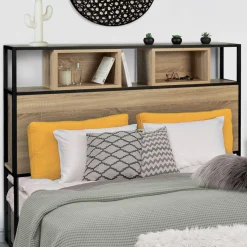 Tête de lit industrielle 145 cm bois et métal