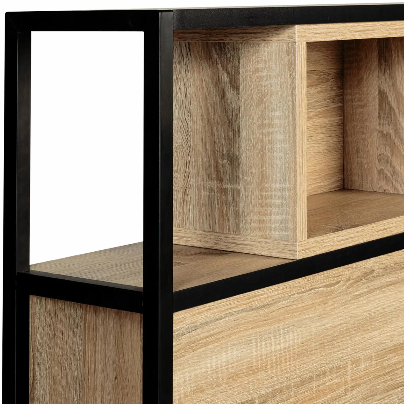 Tête de lit industrielle 145 cm bois et métal