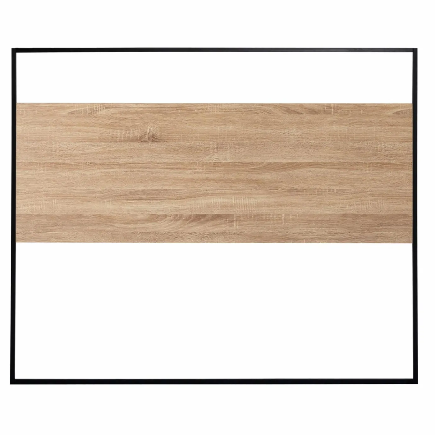 Tête de lit industrielle 145 cm bois et métal noir
