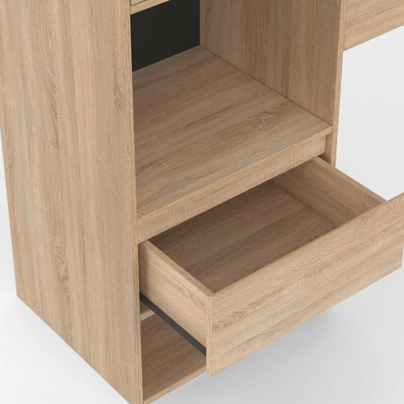 Tête de lit sur pied noir et bois