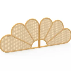 Tête de lit suspendue effet rotin et cannage 160 cm en forme de fleur