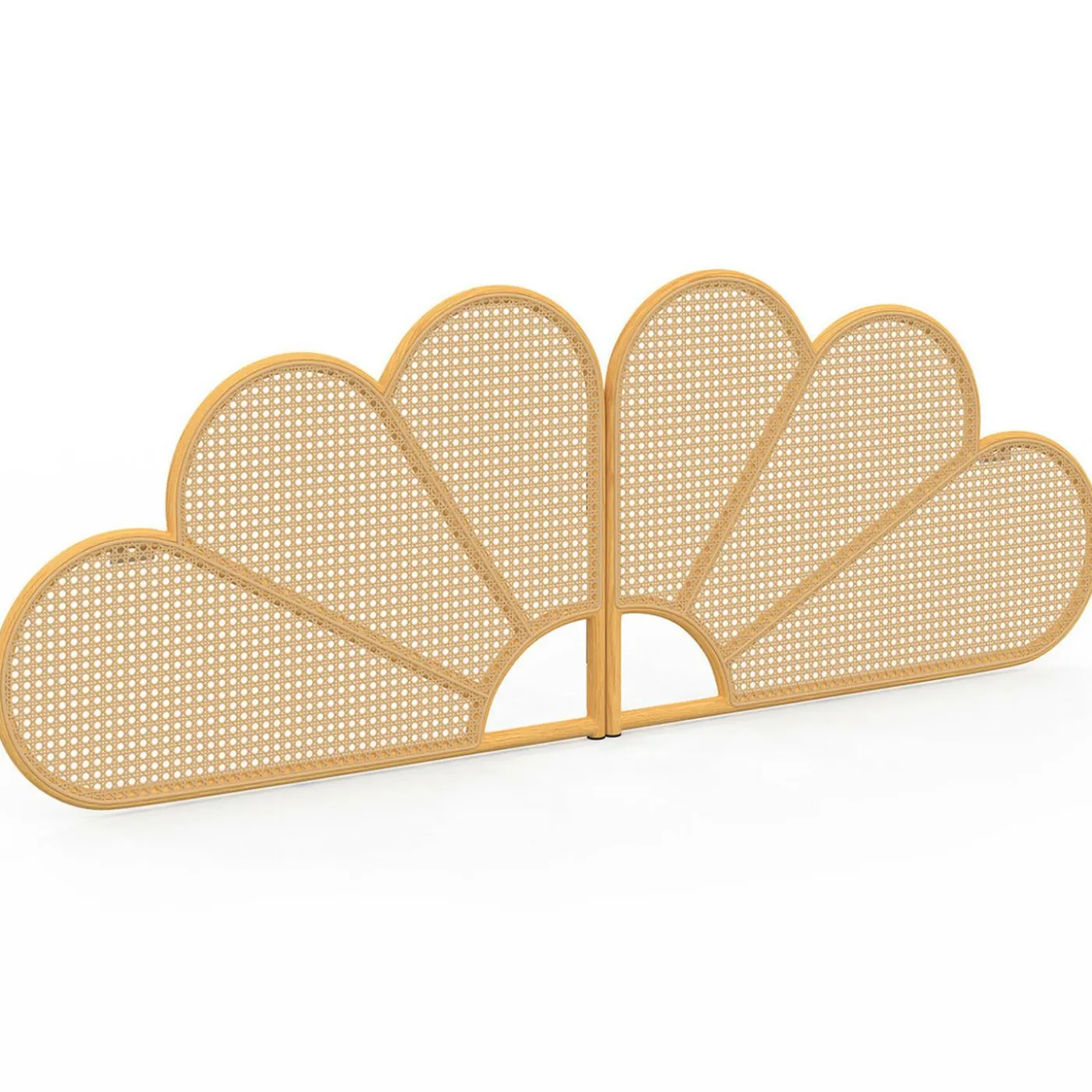 Tête de lit suspendue effet rotin et cannage 160 cm en forme de fleur