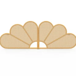 Tête de lit suspendue effet rotin et cannage 160 cm en forme de fleur