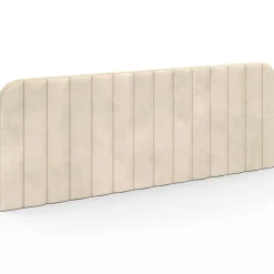Tête de lit suspendue en velours beige 160 cm