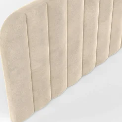 Tête de lit suspendue en velours beige 160 cm