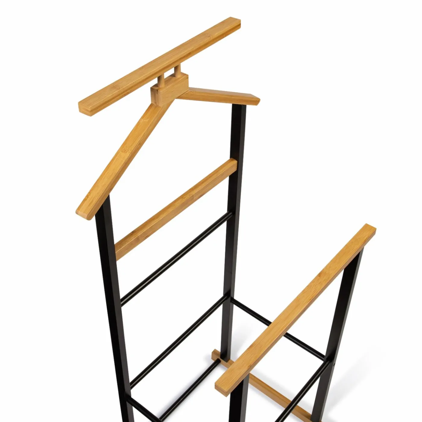 Valet de nuit bois et noir style industriel