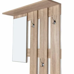 Vestiaire d'entrée avec miroir, porte-manteaux et range-chaussures