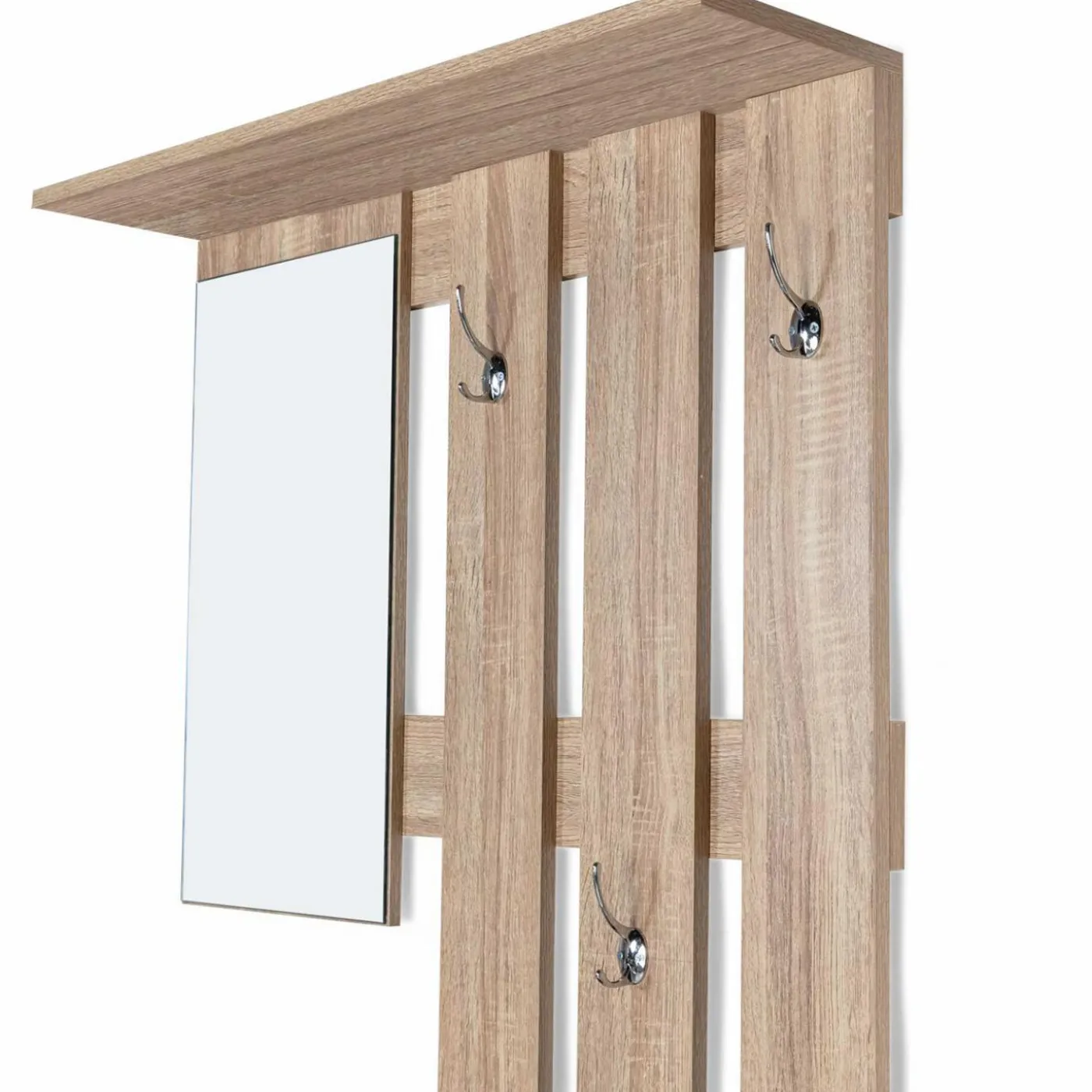 Vestiaire d'entrée avec miroir, porte-manteaux et range-chaussures
