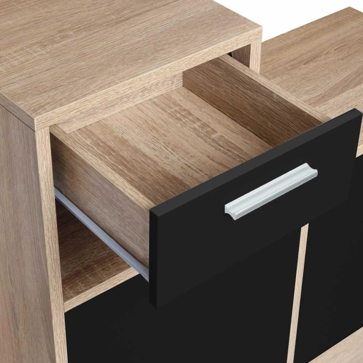 Vestiaire d'entrée avec miroir, porte-manteaux et range-chaussures