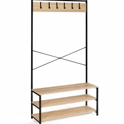 Vestiaire d’entrée style industriel avec tablettes