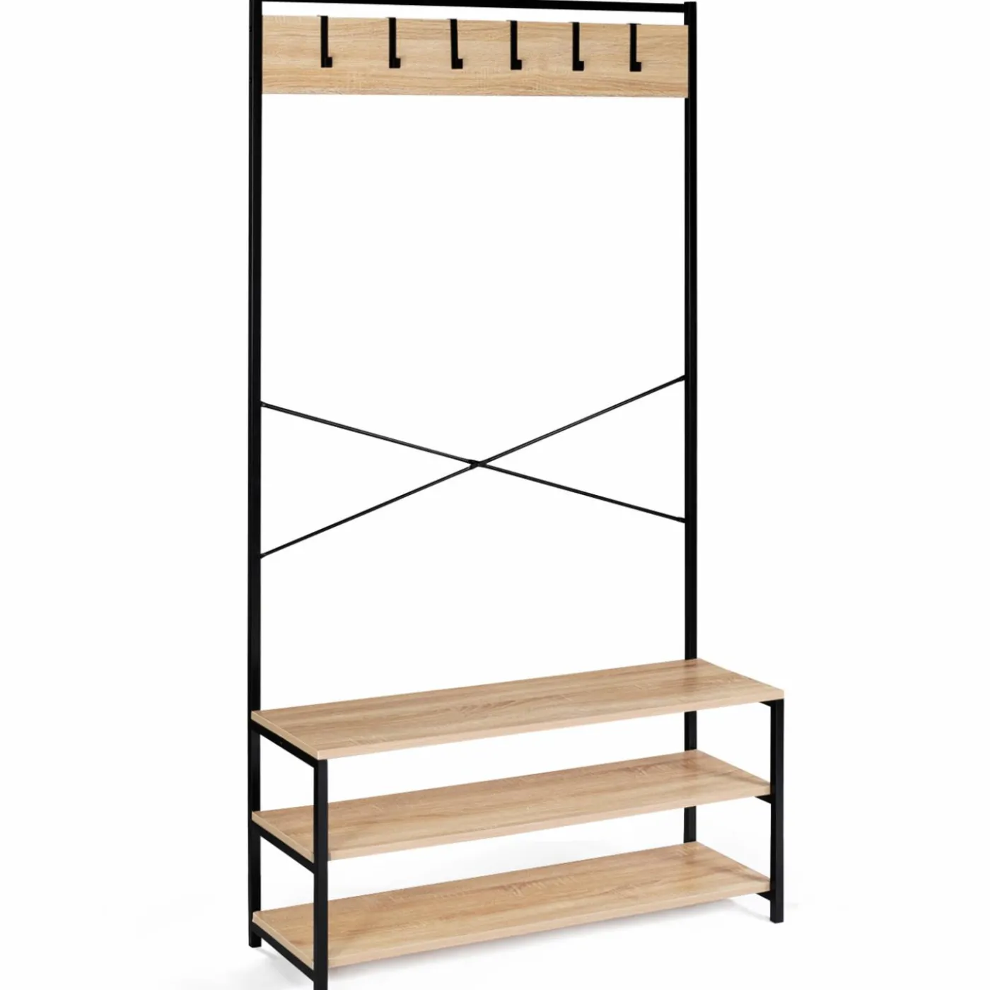 Vestiaire d’entrée style industriel avec tablettes