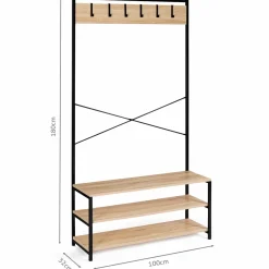 Vestiaire d’entrée style industriel avec tablettes