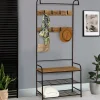 Vestiaire d’entrée style industriel avec banquette
